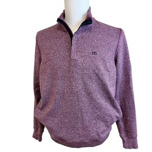 TRAVIS MATHEW Purple 1/4 Zip Pullover Sweater Sweatshirt Sz M Golf Casual Pocket